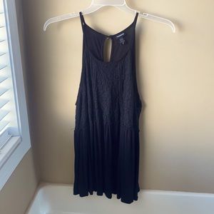 Torrid black babydoll top with lace detail